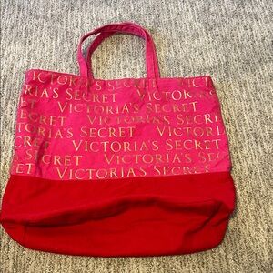 Victoria's Secret Bold Pink and Red Tote vintage